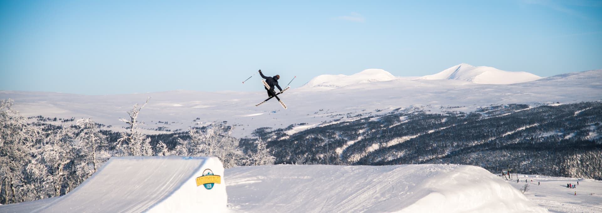 snowboarder jumping in the park 