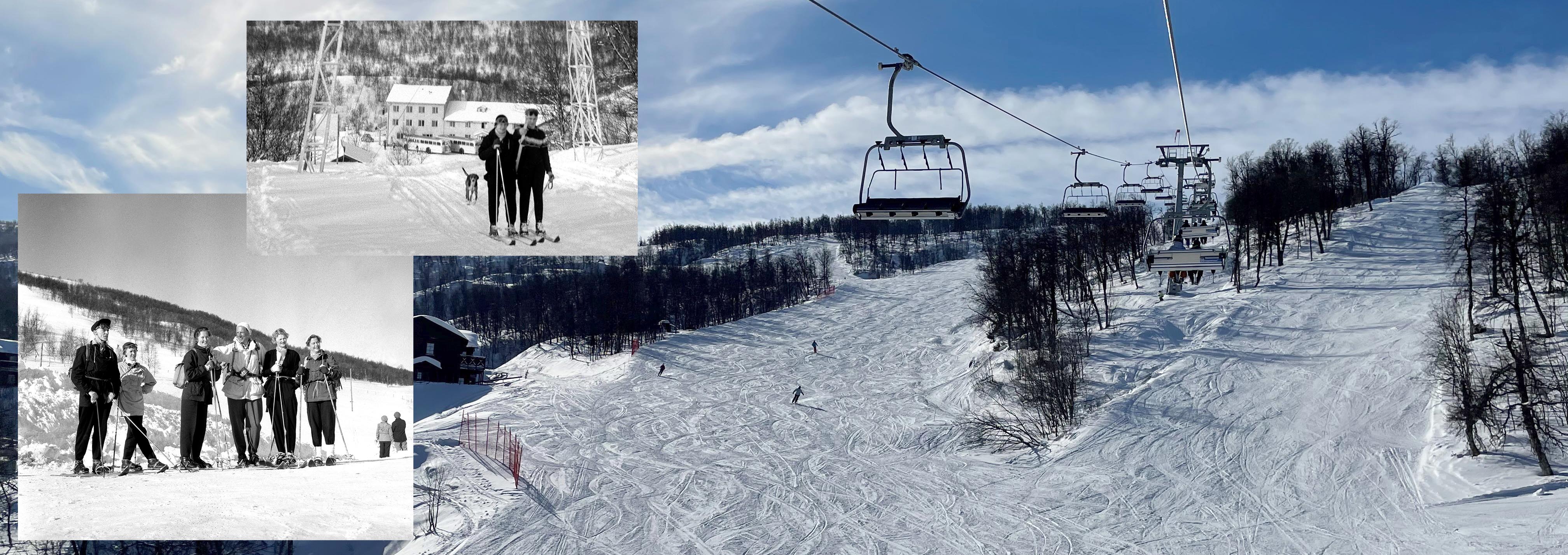 Fjällgårdsbanan och skidbackar då och nu